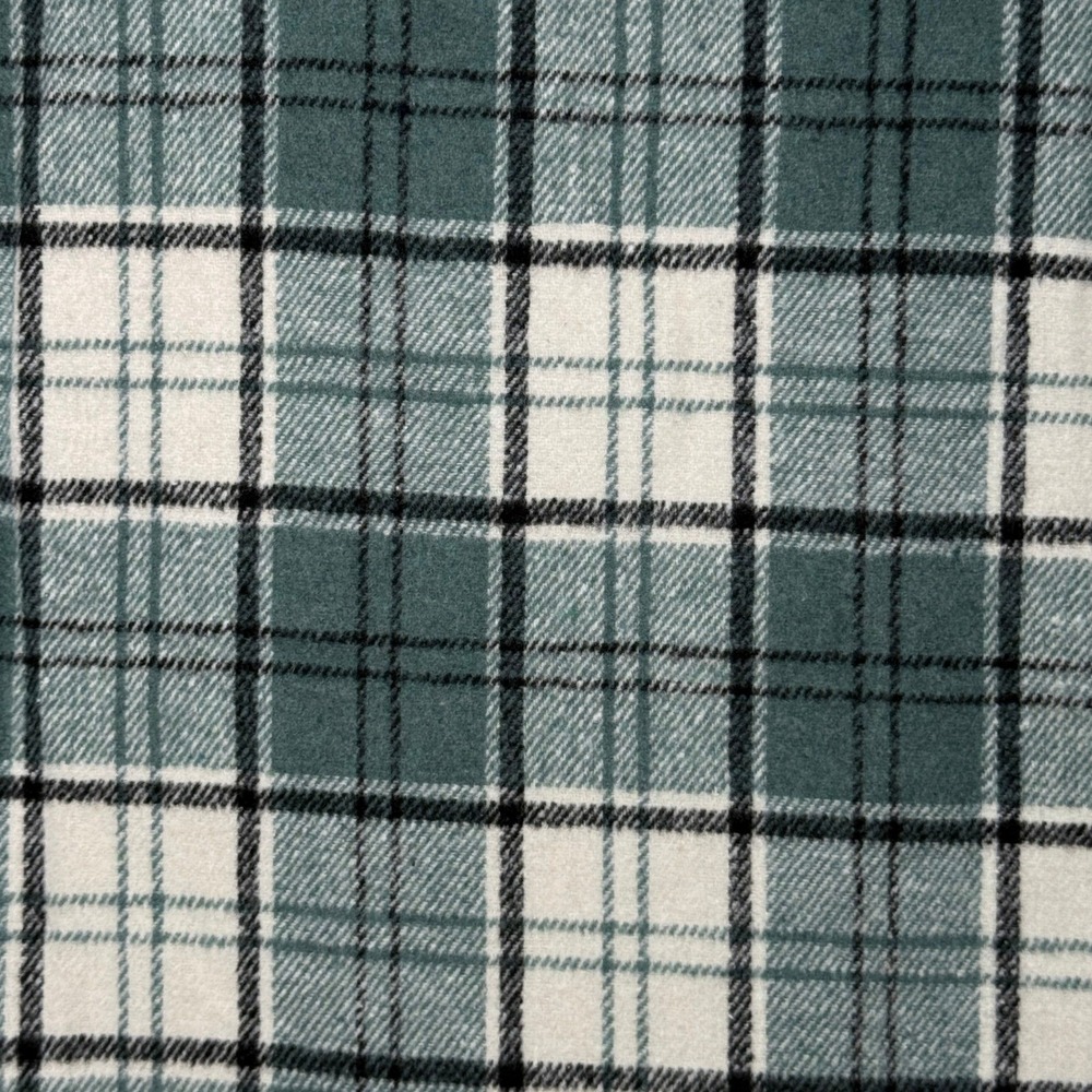 Eden & Olivia Sage Ivory Black Plaid Sherpa Lined Flannel Shacket Petite Lg NWT - Picture 13 of 15
